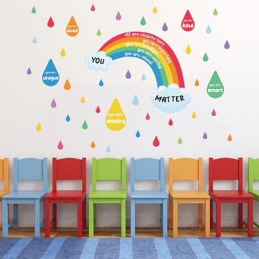 Imagem de HLNIUC Adesivo de parede com palavras inspiradoras arco-íris