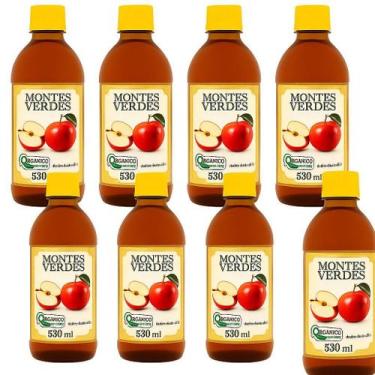 Imagem de Kit 8 Vinagre De Maçã Orgânico Montes Verdes 530Ml