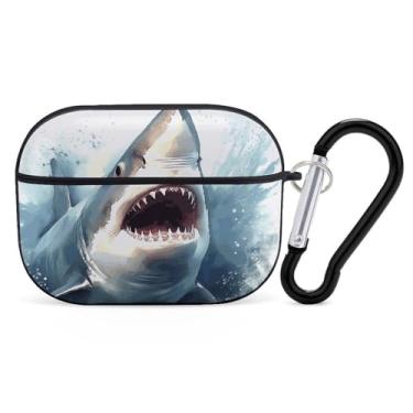 Imagem de Capa protetora para AirPods Pro com chaveiro tubarão no mar AirPods Pro 2ª geração para mulheres/homens