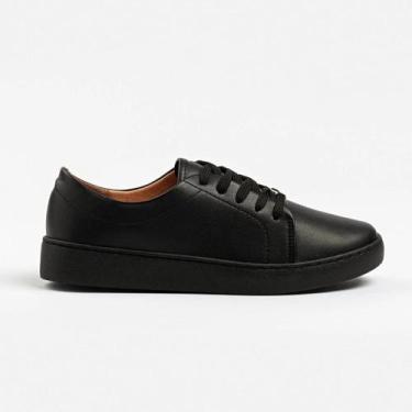 Imagem de Tênis Feminino Vizzano Casual Pelica Camurça, Preto, Pelica, 36