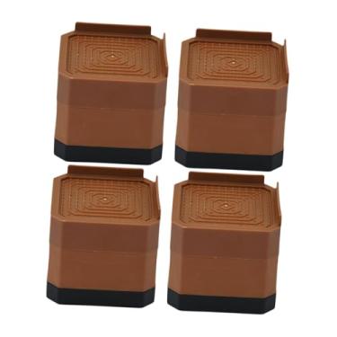 Imagem de ＫＬＫＣＭＳ 4x Almofadas Antivibração Resistente e Resistente Protegem o Chão, Elevadores de Cama, Elevadores de Pernas de Móveis para Sofá, Máquina de Lavar, Marrom, 2 Camadas