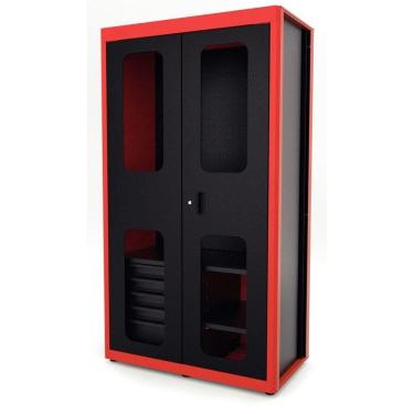 Imagem de Armário Para Ferramentas 2 Portas Com Visores E 5 Gavetas Tramontina Pro Vermelho Tramontina