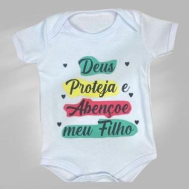 Imagem de Body Infantil Manga Curta Branco Temático Bebê Frase 100% Suedine - Sa