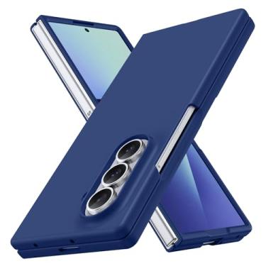 Imagem de YSLBWLE Capa para Samsung Galaxy Z Fold 7, fina e de grau militar, capa protetora à prova de choque PC rígido (azul escuro) 20-zfold7-06