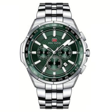 Imagem de Relógio de Pulso Quartzo para Homens Pulseira em Aço Inoxidável com Ponteiros Luminosos