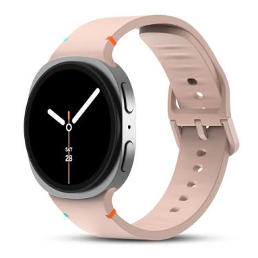 Imagem de Pulseira esportiva de substituição de silicone macio compatível com Samsung Galaxy Watch 8 de 40 mm e 44 mm/Galaxy Watch 8 Classic de 46 mm e mulheres
