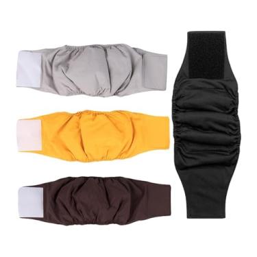 Imagem de Ioensy 4 peças de fraldas para cães, proteção altamente absorvente para cães pequenos e médios, reutilizáveis, laváveis, faixa para barriga de cachorro, S
