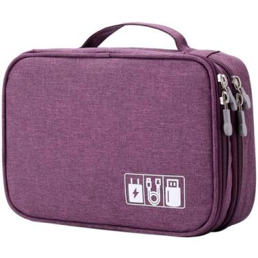 Imagem de Organizador de eletrônicos de viagem MIRLEWAIY Soft Case roxo