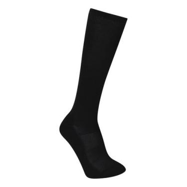 Imagem de Meia Cano Longo Olympikus Compressão Masculina, Preto, Branco, 39/44