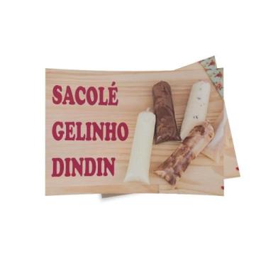 Imagem de Kit 3 Placas sinalização 15x21cm EM PVC PL(148) Tema: Geladinho - Sem 