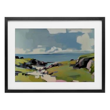 Imagem de Stupell Industries Impressão emoldurada preta Green Bay Breeze sob vidro por Elara Yasna, 35 x 50 cm