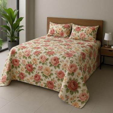 Imagem de Cobre Leito Casal Queen LEAL Avulso  Matelado Estampado Sortido - Tain