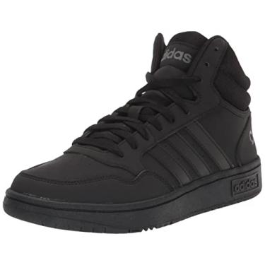 Imagem de adidas Tênis de basquete masculino Hoops 3.0 Mid, Preto/Preto/Cinza Seis, 46