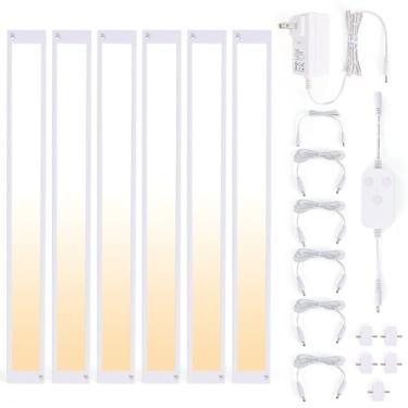 Imagem de BLESSINGLUX Kit de luz LED regulável sob armário de 30,5 cm, pacote com 6, 2700 K a 6000 K, luminária de LED inteligente sob balcão, compatível com Alexa, Google Assistant, para cozinha, despensa