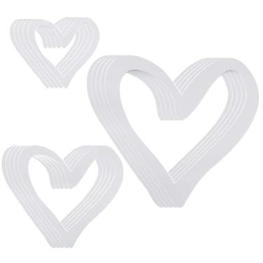 Imagem de CREATCABIN 15 peças, 3 tamanhos, enfeite de bolo de coração de prata, copos, topos de cupcake, plástico, formato vazado, espelhado, decorações para casamento, chá de panela, noivado, festa de