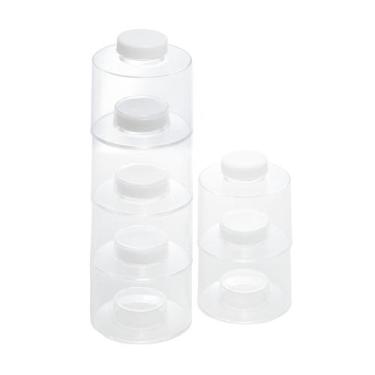 Imagem de Conjunto 6 Porta Temperos Empilháveis Com Tampa Branco - Lyor
