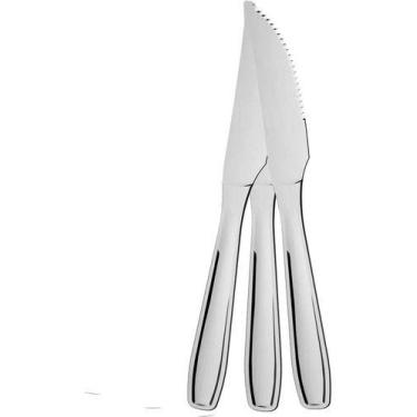 Imagem de Faca De Churrasco Mesa 3 Peças Em Aço Inox Talheres - 123Útil
