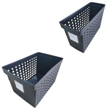 Imagem de Kit arquivo movel largo + estreito preto (2un) - ordene