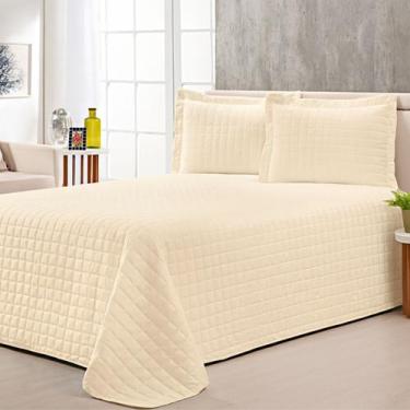 Imagem de Colcha Cobre Leito King com Porta Travesseiro 300 Fios Toque Macio Kit