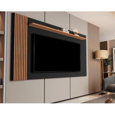 Imagem de Painel Ripado para Tv até 70 Polegadas Grécia 180cm - ViaNossa, Preto 