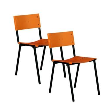 Imagem de Cadeira ISO Empilhavel Com 2 Unidades - Lamar Design, Laranja