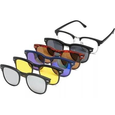 Imagem de Óculos redond polarizado com grau clip on 6 em 1 - Variadas - Ghc Aces