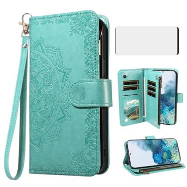 Imagem de Asuwish Capa de celular para Samsung Galaxy S20 Plus S20+ 5G capa carteira celular com protetor de tela de vidro temperado e porta-crédito flip flor suporte suporte S20+5G S20plus 20S + S2O S 20 20+