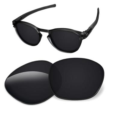 Imagem de Lentes de substituição de 1,6 mm compatíveis com óculos de sol Oakley Latch OO9265, antiarranhões e resistentes a impactos (preto escuro)
