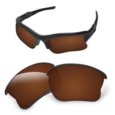 Imagem de Lentes de substituição de 1,6 mm compatíveis com óculos de sol Oakley Flak Jacket XLJ OO9009, antiarranhões e resistentes a impactos (marrom âmbar)