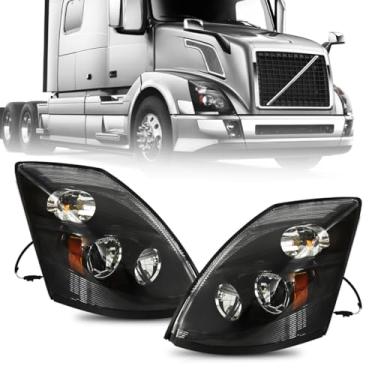 Imagem de Unitedlu faróis de caminhão para volvo vnl (2015-2017 VNL BLACK REFLECTIVE, par)