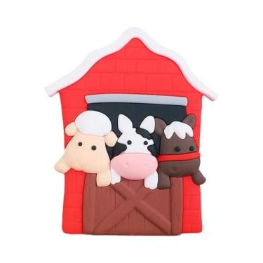 Imagem de Decorações De Bolo Rústicas De Animais De Fazenda: Vaca, Porco, Gado D