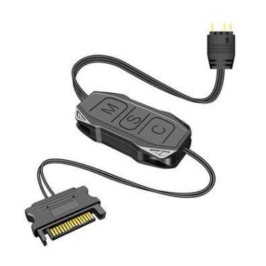 Imagem de Controlador de Led, ARGB 5V, 3 Pinos, Botão Manual, Modos de Efeito, Cores Fixas, Alimentação SATA, Coolmoon