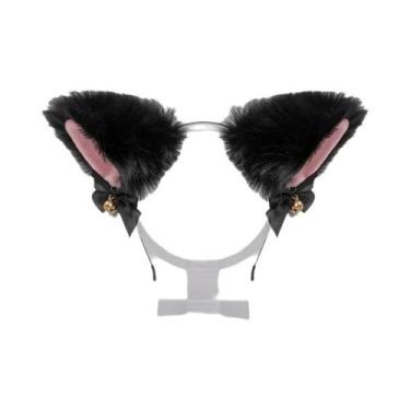 Imagem de Tiara De Orelhas De Gato De Pelúcia Para Meninas, Acessórios De Cabelo