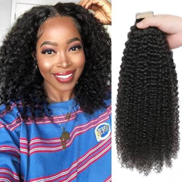 Imagem de 60 extensões de cabelo humano com fita adesiva de 30 cm para mulheres negras, cabeça inteira, fita invisível