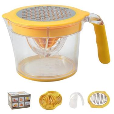 Imagem de Espremedor de laranja, espremedor de limão manual de 600 ml, espremedor de laranja multiuso com base antiderrapante e alça ergonômica, lavável para cozinha doméstica