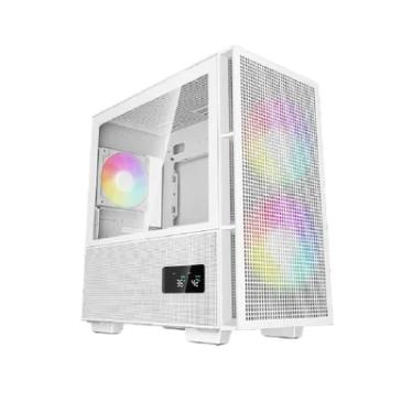 Imagem de Gabinete Gamer Deepcool Ch360 Digital Wh, ARGB, Mini Tower, Display Digital, 3 Fans, Branco