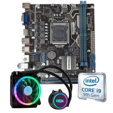 Imagem de Kit Upgrade Intel I9-9900K Placa Mãe H310 Com Water Cooler