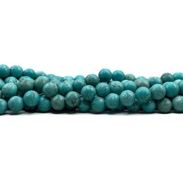 Imagem de Fios de Conta Pedra Howlita Turquesa ( 6mm / Aprox.65 contas) pedras n