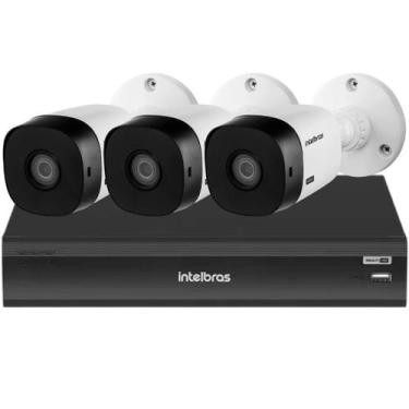 Imagem de Kit 3 Câmeras de Segurança Intelbras Full Hd 1220 Dvr inteligente 8ch 