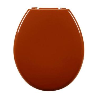 Imagem de Assento Almofadado Oval Caramelo Escuro Tampa Vaso Universal