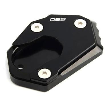 Imagem de BYYINGSUS Suporte lateral para pé de suporte, placa de suporte para ampliação, acessórios de motocicleta compatíveis com Z 650 Z650 2017-2022 (preto)