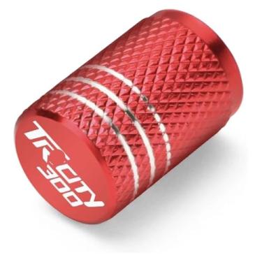 Imagem de Tampas herméticas de válvula de pneu de roda CNC para motocicleta compatíveis com Y&AMAHA TRICITY 300/125 2014-2021 (vermelho)