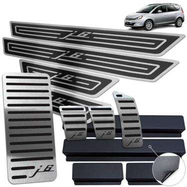 Imagem de Pedaleira Descanso Soleira Inox Jac J6 2011 A 2016 Preto