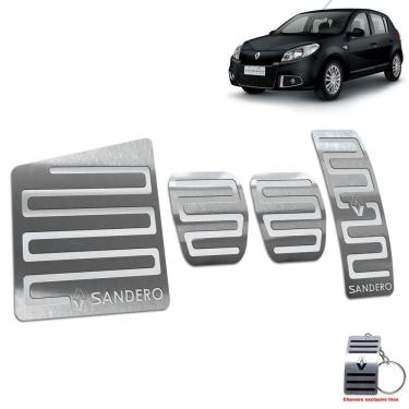 Imagem de Descanso + Pedaleiras Renault Sandero 2008 A 2013 Prata