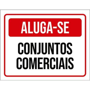 Imagem de Kit 3 Placas Sinalização - Aluga-Se Conjuntos Comerciais