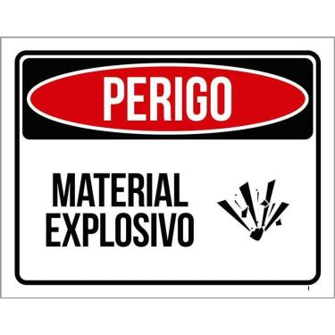 Imagem de Placa Perigo - Material Explosivo - De Sinalização 36X46