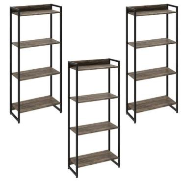 Imagem de Kit 3 Estantes Multiuso Industrial 4 Prateleiras Areta 145x60cm C01 Ca
