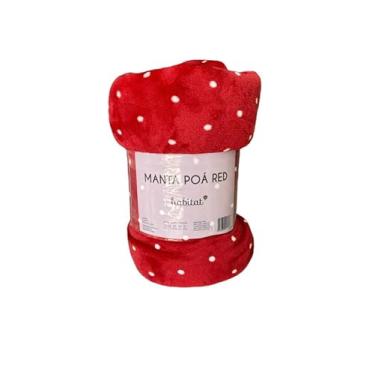 Imagem de Manta Microfibra Casal - Estampa Poá (Vermelho)