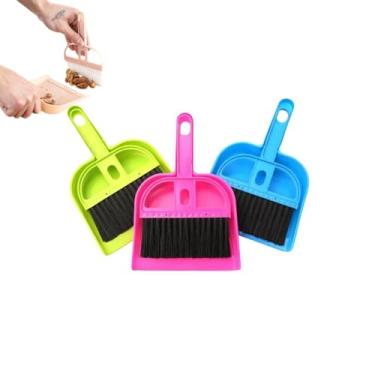 Imagem de Kit Mini Vassoura e Pá Multiuso para Limpeza de Mesa, Armário, Computador e Resíduos em Superfícies