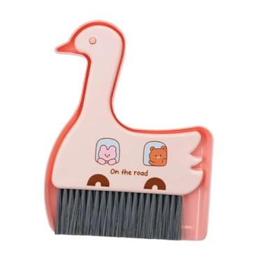 Imagem de Fenteer Conjunto de mini pá de lixo e escova, vassoura de teclado, escova de limpeza de mesa, ferramentas de limpeza de mesa para dormitório, Rosa